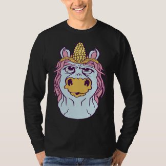 T-shirt Unicorn horse graphic with corn on the cob for men