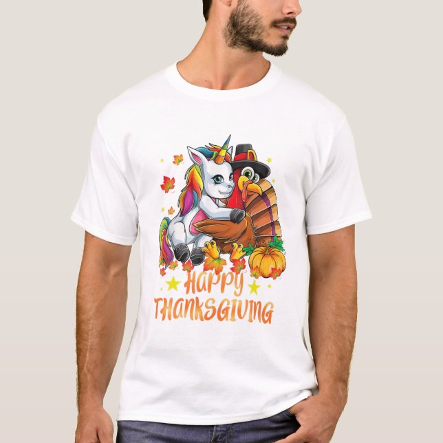T-shirt Unicorn Hugs Turquie heureux (Devant)