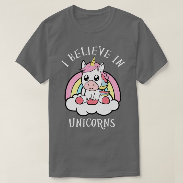 T-shirt Unicorn I Believe In Unicorns (Design devant)