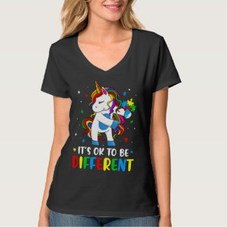 T-shirt Unicorn Its Ok To Be Different Autism Awareness Fo