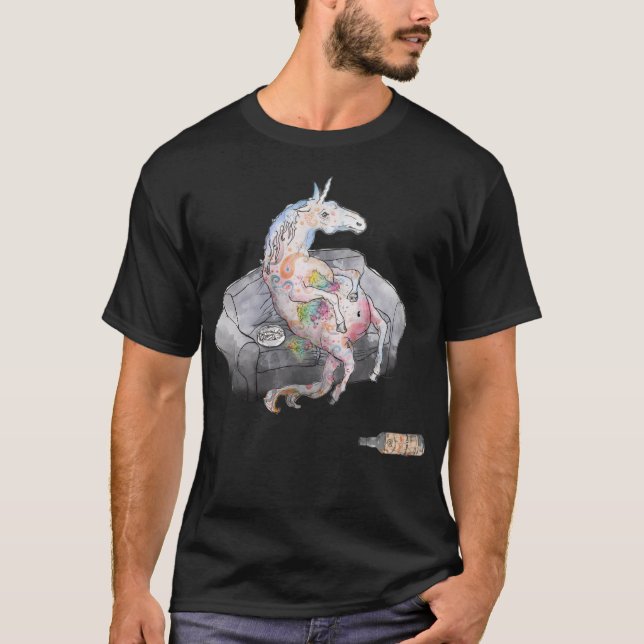 T-shirt Unicorn ivres drôles licorne tasses géniales (Devant)