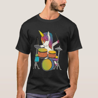 T-shirt Unicorn Jouer des tambours Magique Drummer Musique