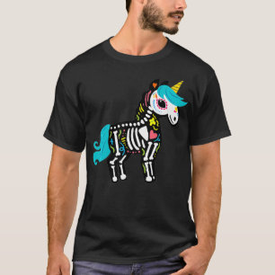 T-shirt Unicorn Jour De La Mort Unicorn Crâne Sucre Cinco