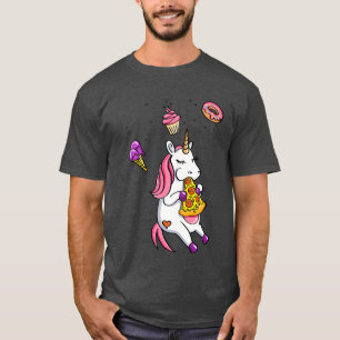 T-shirt Unicorn Junk Food Cute Magique Pizza Horse