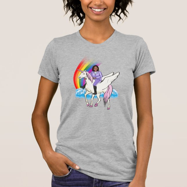 T-SHIRT UNICORN KAMALA HARRIS ET RAINBOW (Devant)