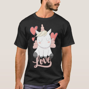 T-shirt Unicorn Love Heart Valentines Day pour les femmes