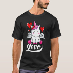T-shirt Unicorn Love Valentines Day mignon Magique Arc-en-