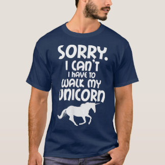 T-shirt Unicorn Lover Désolé Je Ne Peux Pas Devrais Marche