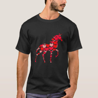 T-shirt Unicorn Lover mignon Amour Coeurs Animaux Couples