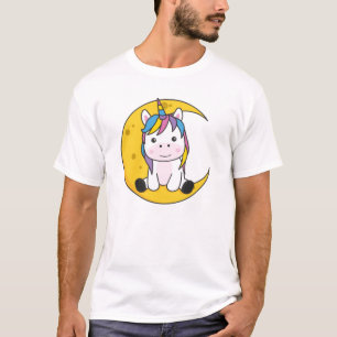 T-shirt Unicorn Lune Bonne nuit Sweet Animaux Unicornes