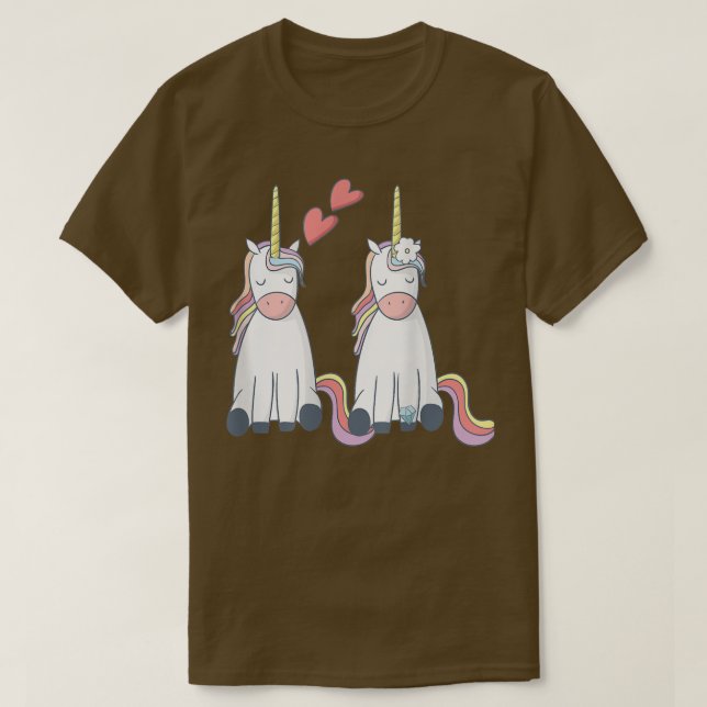 T-shirt Unicorn Mariée et Groom Inlove Funny (Design devant)