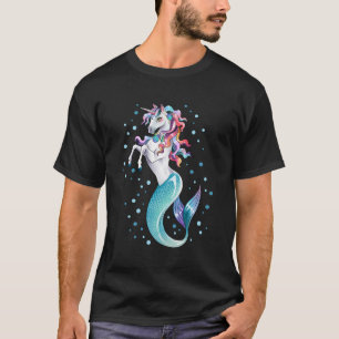 T-shirt Unicorn Mermaid Mermicorn Funny Girls Femmes Rainb