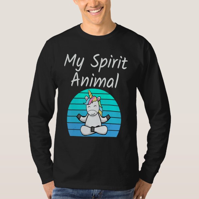 T-shirt Unicorn My Spirit Animal Relaxing Mediation Yoga u (Devant)