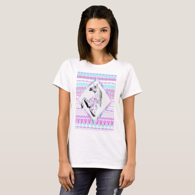 T-shirt Unicorn Native American Print (Devant entier)