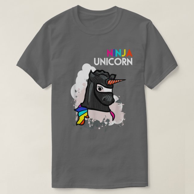 T-shirt Unicorn Ninja Funny Cool Martial Arts Fighter Cade (Design devant)