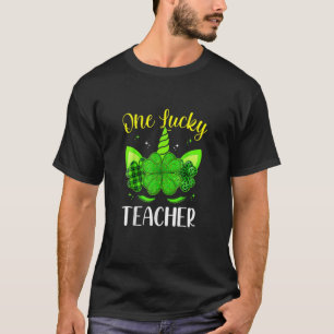 T-shirt Unicorn One Lucky Teacher Joyeux Saint Patrick Day