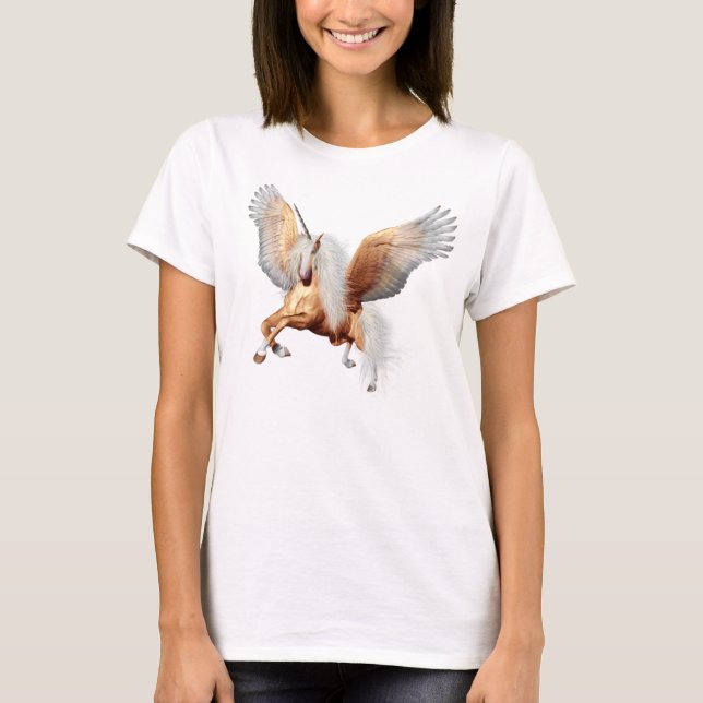 T-shirt Unicorn Palomino Pegasus Horse Lover (Devant)