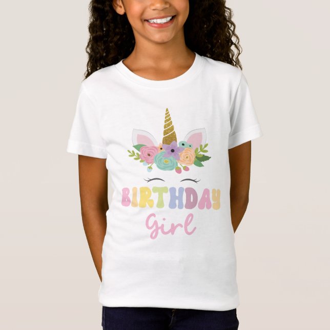 T-Shirt Unicorn Parties scintillant Arc-en-ciel Anniversai (Devant)