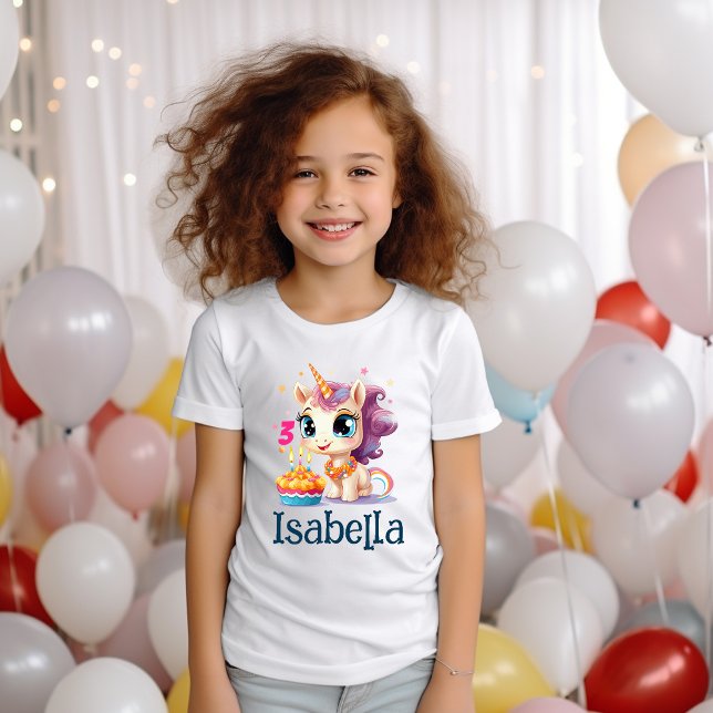 T-shirt Unicorn Personnalisée Fête d'Anniversaire (Créateur téléchargé)