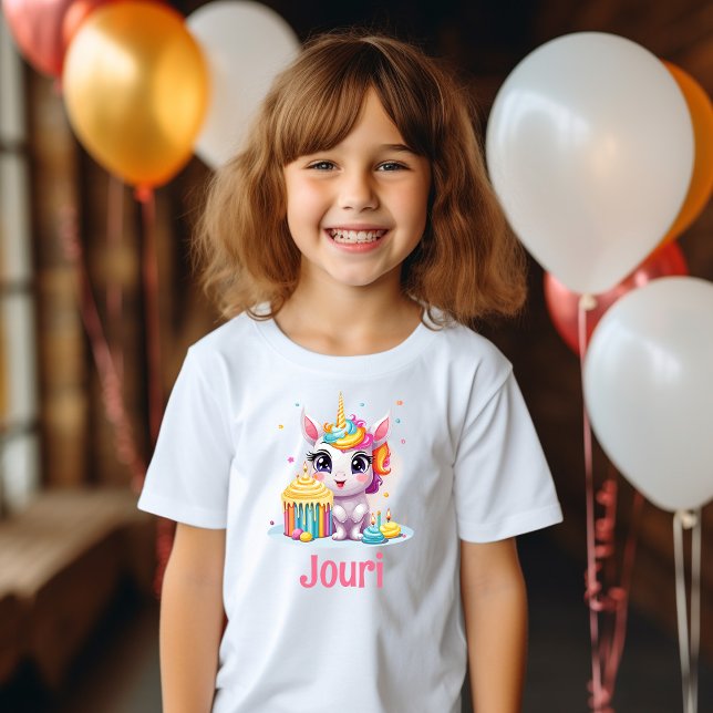 T-shirt Unicorn Personnalisée Fête d'Anniversaire (Créateur téléchargé)