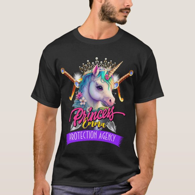 T-shirt Unicorn personnalisée Princess Protection Agency P (Devant)
