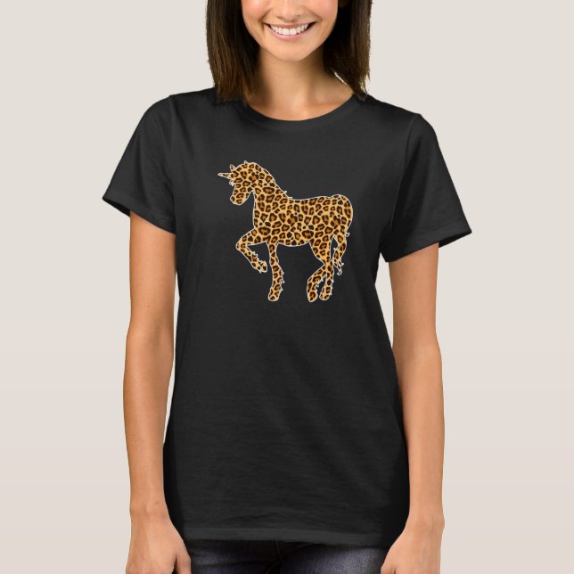 T-shirt Unicorn Pet Poster de animal Leopard Girls Femmes  (Devant)