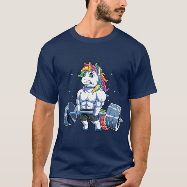 T-shirt Unicorn Poids Deadlift Fitness Gym (Devant)
