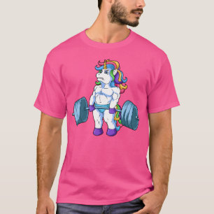 T-shirt Unicorn Poids Lifting Fitness Lover Barbell Weig