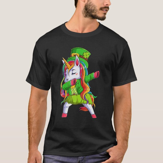 T-shirt Unicorn porter Leprechaun Casquette costume Dabbin (Devant)