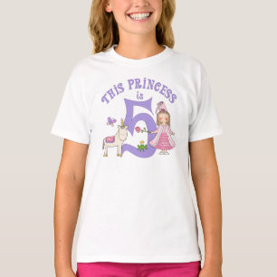 T-shirt Unicorn Princess 5e anniversaire