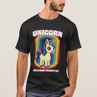 T-shirt Unicorn Quand En Doute Prance It Out Unicorn