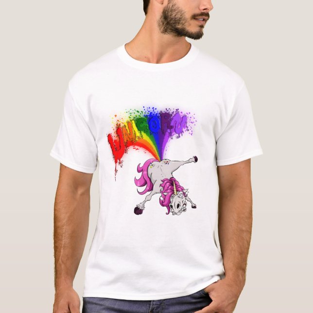 T-shirt unicorn rainbow fart (Devant)