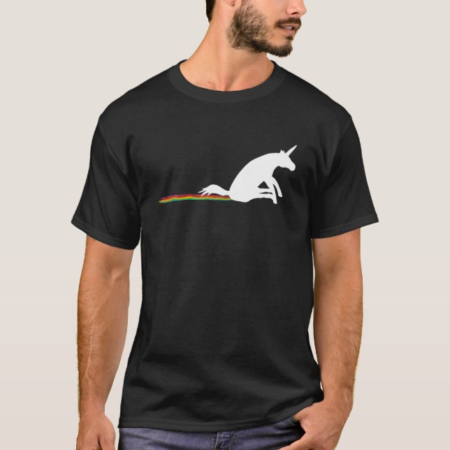 T-shirt Unicorn Rainbow Fart - Drôle design tendance (Devant)