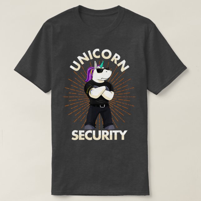 T-shirt Unicorn Sécurité Anniversaire Hommes garçons Papa  (Design devant)