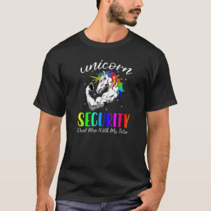 T-shirt Unicorn Sécurité Dont Mess Avec Ma Soeur Funny Br