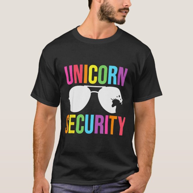 T-shirt Unicorn Security Birthday Family Halloween Costume (Devant)