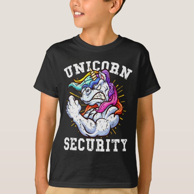 T-shirt Unicorn Security - Manly Muscular Unicorn Lovers  (Devant)