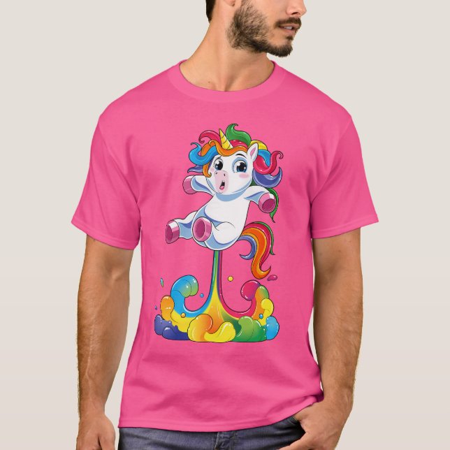 T-shirt Unicorn Shirt Funny Magical Fart Unicorn Farting R (Devant)