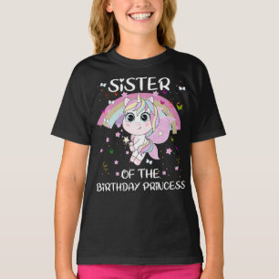 T-shirt Unicorn Soeur de la Princesse d'Anniversaire
