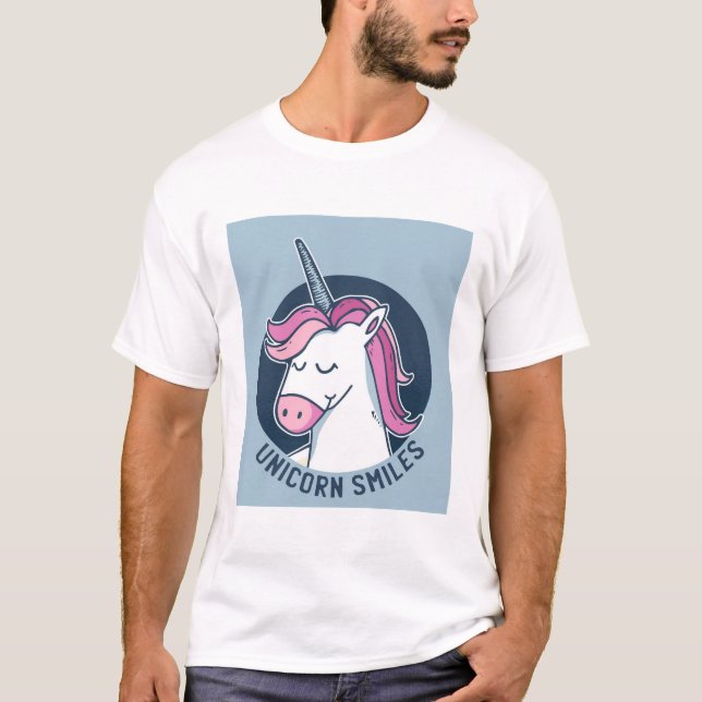 T-shirt Unicorn sourit (Devant)
