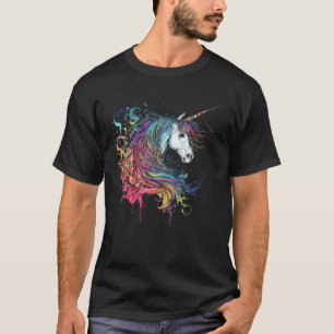 T-shirt Unicorn Splash mignon couleur Unicorn Girl