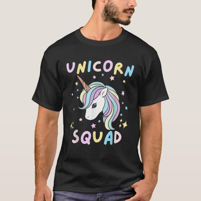 T-shirt Unicorn Squad Cute Rainbow Lover Famille Anniversa (Devant)