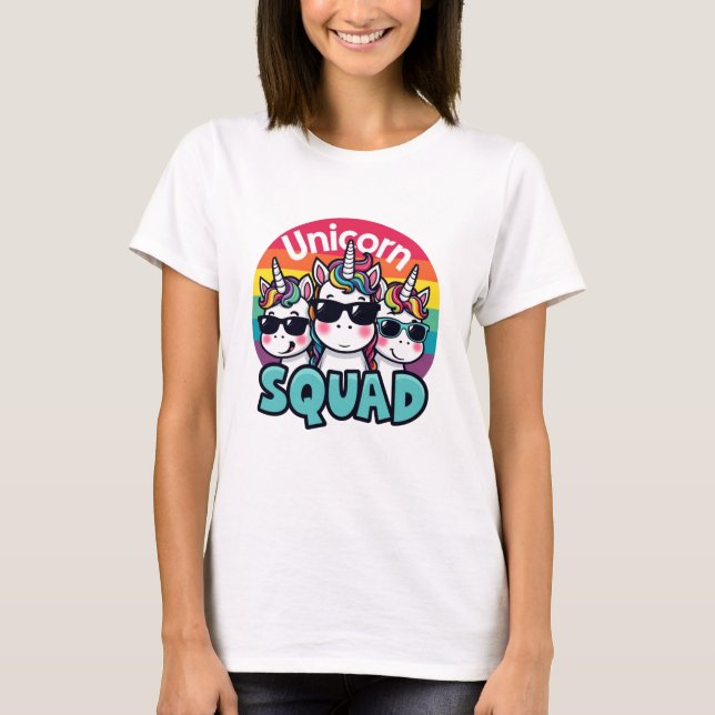 T-shirt Unicorn Squad Einhorn Écureuil Arc-en-ciel (Devant)