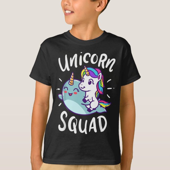 T-shirt Unicorn Squad Narwhal Funny mignon fête d'annivers (Devant)