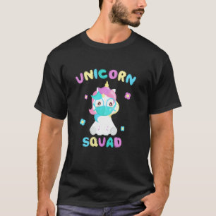 T-shirt Unicorn Squad Unicorn Portant un Masque Visage