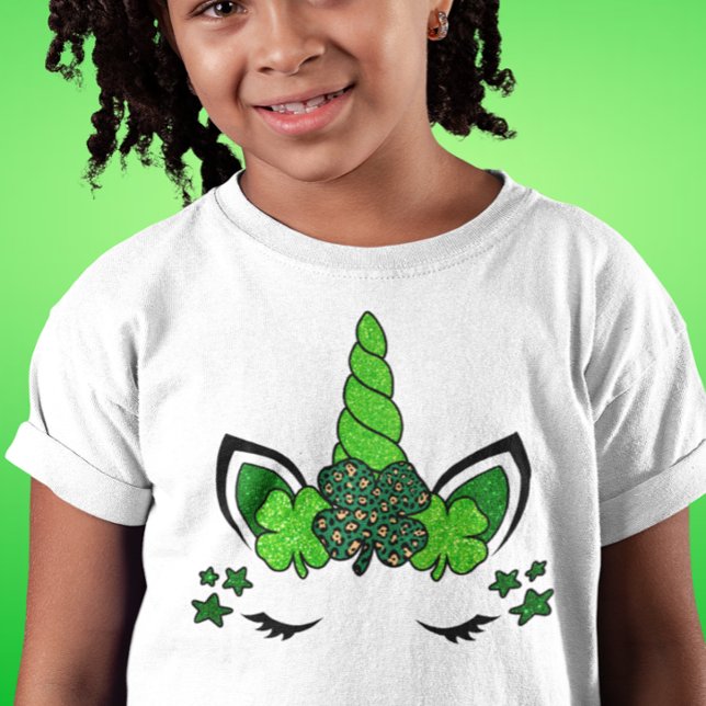 T-Shirt Unicorn St. Patrick's Day Shamrock vert (Créateur téléchargé)