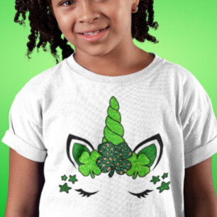 T-Shirt Unicorn St. Patrick's Day Shamrock vert