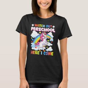 T-shirt Unicorn Surveillez Le Préscolaire Ici Je Reviens S