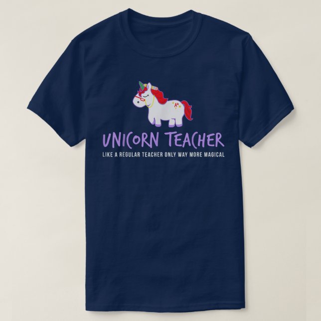 T-shirt Unicorn Teacher  Funny Cute Back School Teaching G (Design devant)