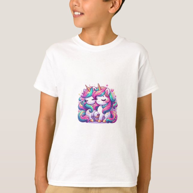 T-shirt unicorn tee shirt child (Devant)